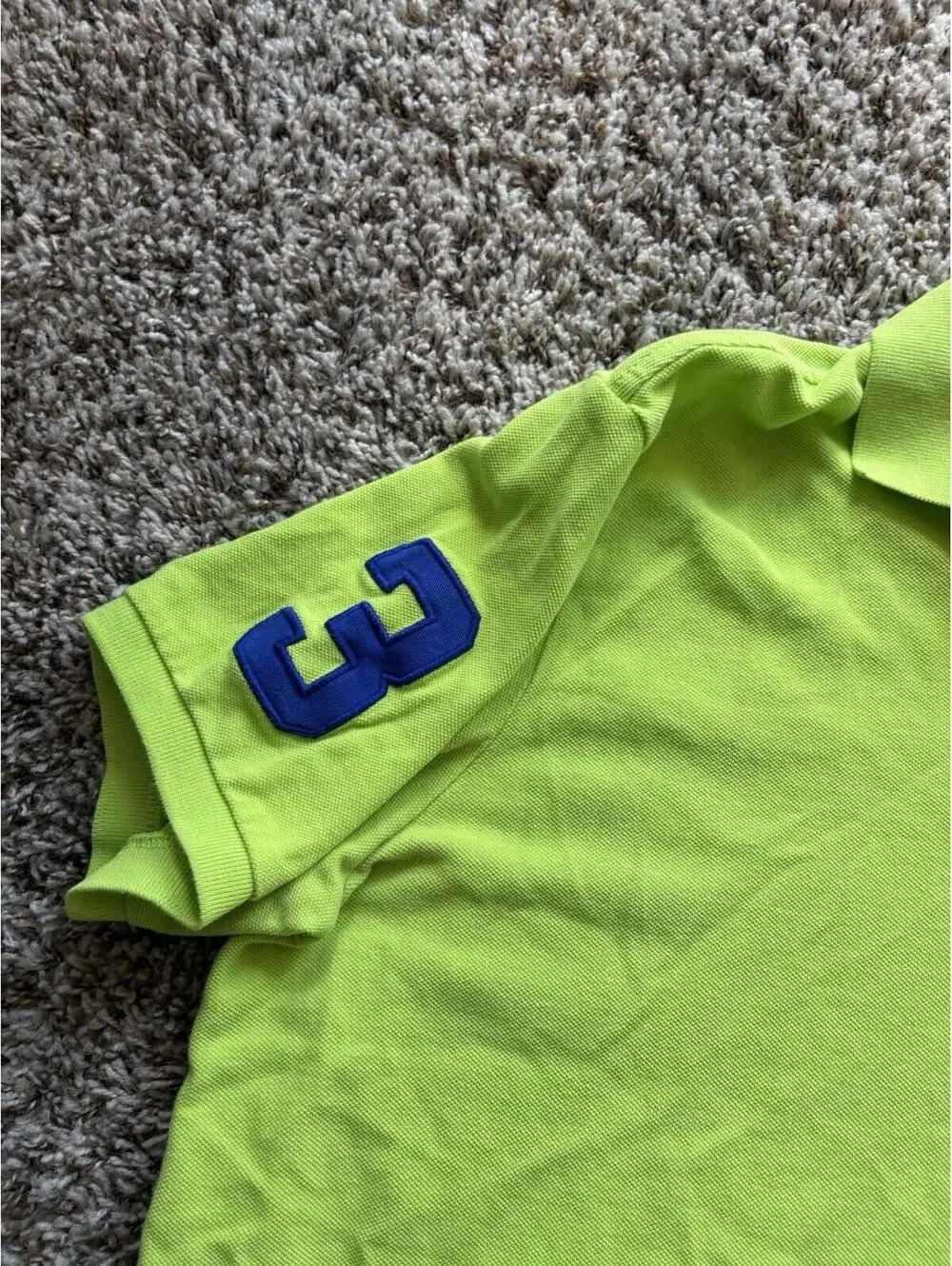 Polo Ralph Lauren Custom Fit Big Pony 3 Logo Polo Shirt Men's Size XL Lime Green